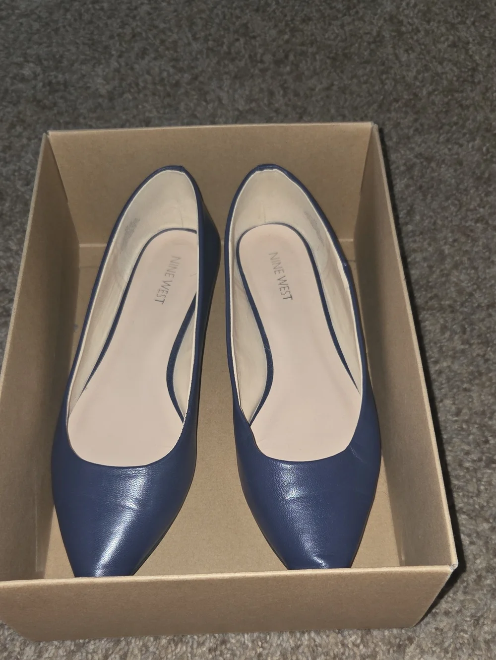 Nine West Navy Blue Pointed Toe Flats